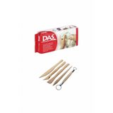 Das Beyaz Seramik Kili 500 Gr+ Modelaj Kalemi Ebeşuar 5 Li Ahşap Set