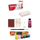 Das Beyaz Seramik Kili 500 Gr Rich Funny Kids 15 Ml Akrilik 6 Lı Vernik Zımpara Hamur Kesme Teli Set