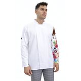 Das Uniform Kolu Desenli Şef Ceket Aşçı Kıyafeti Chef Aşçı Forması