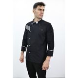 Das Uniform Uzun Kollu Biyeli Şef Ceket Aşçı Kıyafeti Chef Aşçı Forması