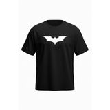 DASH WEAR Batman T-Shirt - Siyah Baskılı Oversize Bisiklet Yaka Kısa Kol Bol