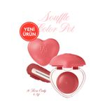dasique Yoğun Pigmentli Köpük Yapıda Kadife Bitişli Ruj & Allık Souffle Color Pot 18 Rose Only