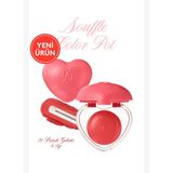 dasique Yoğun Pigmentli Köpük Yapıda Kadife Bitişli Ruj & Allık Souffle Color Pot 19 Peach Gelato