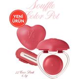 dasique Yoğun Pigmentli Köpük Yapıda Kadife Bitişli Ruj & Allık Souffle Color Pot 22 Coco Pink