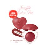 dasique Yoğun Pigmentli Köpük Yapıda Kadife Bitişli Ruj & Allık Souffle Color Pot 25 Black Currant
