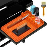 DASIUIP Blackstone için Silikon Izgara Araçları Mat,Damla Pad Izgara Mat ile Büyük Spatula Mat,Blackstone Gıda Sınıfı Izgara Barbekü Caddy Mutfak Eşyaları Tutucu için Yan Raf Mat Çoklu Barbekü Izgara Araçları