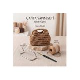 Dastara Atelier Kavisli Burs + Rafya İp Çanta Örgü Seti