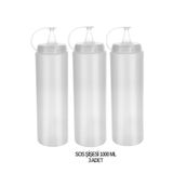 Dasupo 3 Adet 1000 ml şeffaf renkli sos şişesi ( Bpa Free )