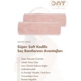 Dat35 2li Havlu Saç Bandı Cırt Bantlı Pamuklu Süper Soft Kadife Sporcu Spa Spor Yoga Makyaj Saç Kafa Bandı - Pembe - S - L