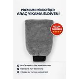 DAT35 Gri Mikrofiber Oto Yıkama Eldiveni Kaporta Araba Detay Temizlik Arac Bakım Eldiveni