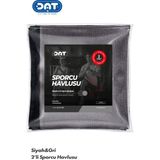 Dat35 İkili Sporcu Havlu Seti 48x90 cm Antibakteriyel Mikrofiber Gym Fitness Plates Boks Tenis Spor Havlusu – Profesyonel Seri - 48 x 90 cm - Siyah - Gri