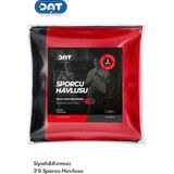 Dat35 İkili Sporcu Havlu Seti 48x90 cm | Ultra Emici Mikrofiber, Hızlı Kuruyan Gym Fitness Boks Tenis Spor Havlusu - 48 x 90 cm - Kırmızı - Siyah