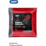 Dat35 Ikili Sporcu Havlu Seti Microfiber Gym Fitness Boks Plates Tenis Spor Havlusu 48x90cm - 48 x 90 cm - Gri - Kırmızı
