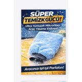 DAT35 IzmirGlove Mavi Mikrofiber Oto Yıkama Eldiveni Pasta Cila Araba Temizlik Arac Bakım Bezi Pro
