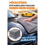 DAT35 Mikrofiber Araç Kurulama Havlusu 50x70 cm Ultra Emici Oto Yıkama Araba Temizlik Bezi (1 adet)