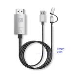 Data Star HDMI Hd Tv Kablo Dönüştücü Type-C Micro Adaptör - Gri