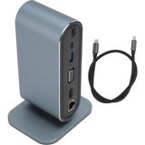 Data Star Type-C Support 4 K 12 In 1 Dock Model Pd Station Çoklayıcı Dönüştürücü Çevirici - Gri
