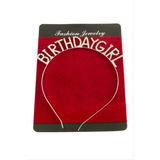 Datatek Birthday Girl (Doğum Günü Kızı) Yazılı Taşlı Taç - Gümüş - Standart