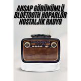 Datatek Bluetooth Hoparlör Ahşap Renk Vintage Işıklı Nostaljik Radyo Fm Ahşap Görünümlü