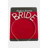 Datatek Bride Yazılı Taşlı Taç - Gümüş - Standart