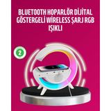 Datatek Kablosuz Şarjlı LED Masa Lambası Çalar Saat ve Beyaz Gürültü Özellikli