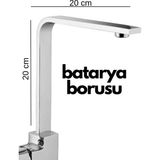 Datatek Krom Mutfak Evye Batarya Için Köşeli Su Borusu Paslanmaz ve Eca Uyumlu 20X20