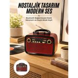 Datatek Nostalji Radyo Bluetooth Hoparlör Usb-Sd Kart Giriş LED Fener Işıklı Bataryalı Pilli Yeni Nesil - Lisinya
