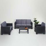 Datça 3+2+1+S Gri Minderli Bahçe&Balkon Oturma Grubu 6 Kişilik - Antrasit