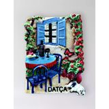 Datça Polyester Kabartmalı Magnet 5 X 6,5 Cm Dekoratif Hediyelik Buzdolabı Süsü (Kod:1696)