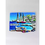Datça Polyester Kabartmalı Magnet 7 X 5 Cm Dekoratif Hediyelik Buzdolabı Süsü (Kod:1704)
