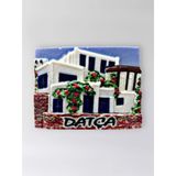 Datça Polyester Kabartmalı Magnet 7,5 X 5,5 Cm Dekoratif Hediyelik Buzdolabı Süsü (Kod:1632)