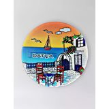 Datça Polyester Kabartmalı Magnet Çap:6,5Cm Dekoratif Hediyelik Buzdolabı Süsü (Kod:1383)