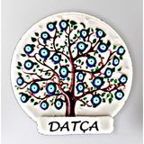 Datça Temalı Polyester Kabartmalı Nazar Ağacı Magnet Çap: 6 Cm – Dekoratif Hediyelik Buzdolabı Süsü (Kod:1134)