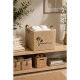 Dathcha Jüt Dolap Düzenleyici Saklama Kutusu 33X33X33 cm Katlanabilir Çok Amaçlı Organizer Sepet