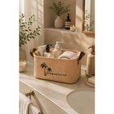 Dathcha Jüt Kumaş Düzenleyici Sepet 34X24X20 cm Açık Ağızlı Organizer Sepeti Raf Dolap Banyo Düzenleyici