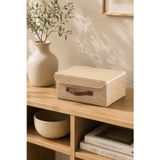 Dathcha Kapaklı Jüt Düzenleyici Sepet L Boy 35x26x15 cm Dolap İçi Raf Banyo ve Aksesuar Saklama Kutusu