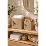 Dathcha S+M 2li Jüt Saklama Kutusu Seti 20X20X20 ve 25X25X25 cm Dolap Içi Raf Düzenleyici Organizer Sepet