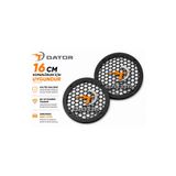 DATOR 16cm Hoparlör Kapağı - Logolu Kaliteli Plastik Midrange Hoparlör Kapak 16 cm - 2 Adet