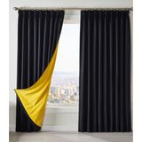 Dauble Blackout Karartma Perde Tek Kanat 1x2 Amerikan Pile Fon Perde - Siyah - 150 x 270 cm