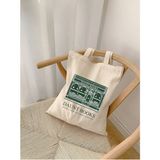 Daunt Books Tasarım Kalın Kanvas, Rips Bez Çanta, Omuz Çantası, Bookshop Kalın Tote Bag - 10D-Krem