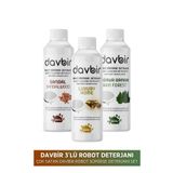 Davbir 3'lü Set Akıllı Robot Süpürge Deterjanı Yağmur Ormanı, Sandal, Lüx Ev Sprey Mop Deterjanı 3x 550ML