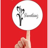 Davetlisiniz Yazılı Yuvarlak Yapışkanlı Davetiye Zarf Etiketi Sticker 48 Adet