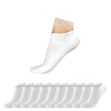 David Benjamin Unisex 10’lu Premium Kutulu Pamuk Sneaker Çorap Patik Çorap - Nefes Alabilen, Kaymaz, Dikişsiz - Kadın & Erkek için Yumuşak, Kısa Çorap, Spor Çorabı - Yürüyüş, Koşu için (Beyaz, 43-46)