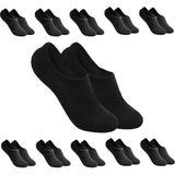 David Benjamin Unisex 10’lu Premium Kutulu Pamuk Sneaker Çorap Patik Çorap - Nefes Alabilen, Kaymaz, Dikişsiz - Kadın & Erkek için Yumuşak, Kısa Çorap, Spor Çorabı - Yürüyüş, Koşu için (Siyah, 43-46)