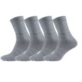 David Benjamin Unisex 4'lü Premium Kutulu Pamuklu Tenis & Kolej Çorabı Kadın & Erkek - Nefes Alabilen, Dayanıklı, Yumuşak ve Rahat, Spor, Koşu, Yürüyüş Çorabı - Dikişsiz, Ter Emici (Gri, 39-42)