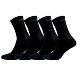 David Benjamin Unisex 4'lü Premium Kutulu Pamuklu Tenis & Kolej Çorabı Kadın & Erkek - Nefes Alabilen, Dayanıklı, Yumuşak ve Rahat, Spor, Koşu, Yürüyüş Çorabı - Dikişsiz, Ter Emici (Siyah, 43-46)