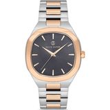 David Guner Rose Gümüş Kaplamalı Siyah Kadranlı Erkek Kol Saati - Rose Gold - Gümüş