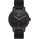 Davıd Guner Siyah Kaplamalı Siyah Kadranlı Erkek Kol Saati