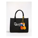 David Jones CM6674 Siyah Hasır 23x30x13 cm Kadın Omuz Çantası