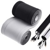 Davidsons Collection 120 inç Neopren Kablo Yönetim Düzenleyici, Ters Çevrilebilir Esnek Kesilebilir Kendin Yap Delik Kordon Hider Kapak Kılıfı, Ofis TV Bilgisayar Ev Masası için Kabloları Korumak İçin İdeal